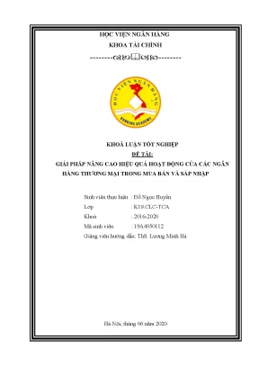 M&A Ngân hàng: Giải pháp nâng cao hiệu quả hoạt động