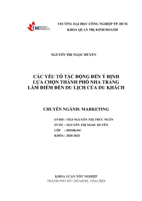 Nha Trang: Yếu tố ảnh hưởng quyết định du lịch