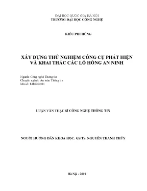 Phát hiện & Khai thác Lỗ hổng An ninh: Công cụ Thử nghiệm