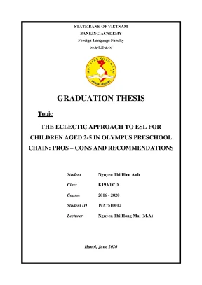 Eclectic Approach: Dạy ESL cho trẻ 2-5 tuổi