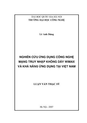 WiMAX: Ứng dụng và Triển vọng tại Việt Nam