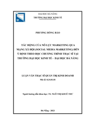 Luận văn SMM & ý định học Thạc sĩ ĐH Kinh tế ĐN