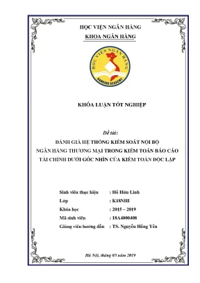 Đánh giá KSNB Ngân hàng trong Kiểm toán BCTC