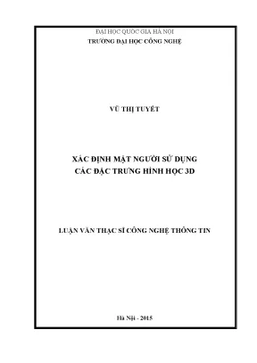 Nhận dạng khuôn mặt 3D: Luận văn thạc sĩ