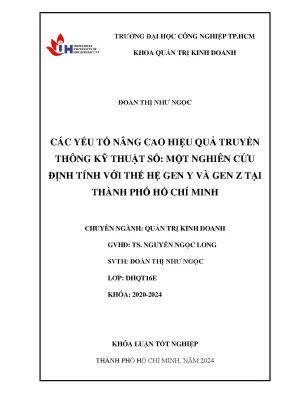 Hiệu quả truyền thông số: Gen Y, Z tại TP.HCM