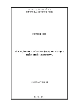 Nhận dạng và dịch văn bản trên di động: Luận văn