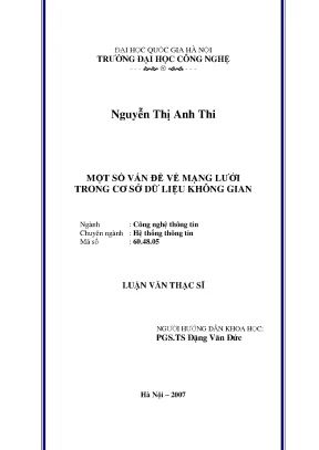 Luận văn thạc sĩ: Mạng lưới trong CSDL Không Gian