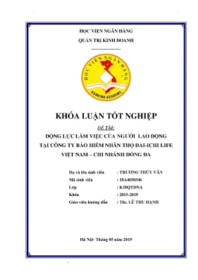 Động lực làm việc tại Dai-ichi Life: Nghiên cứu khóa luận