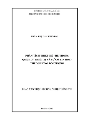 Quản lý thiết bị & sự cố tin học: Phân tích thiết kế