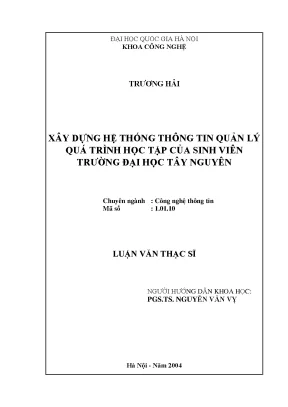 Quản lý học tập sinh viên: Xây dựng hệ thống thông tin