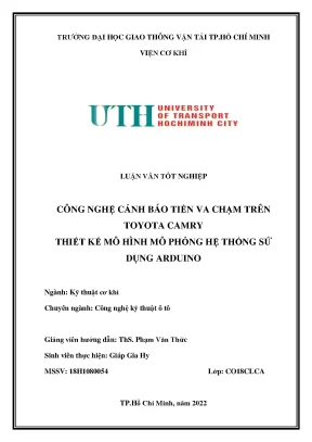 Cảnh báo tiền va chạm Toyota Camry: Mô phỏng bằng Arduino