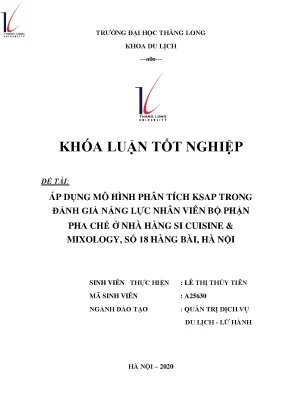 Đánh giá năng lực nhân viên pha chế bằng mô hình KSAP