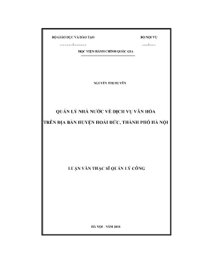 Quản lý nhà nước về dịch vụ văn hóa - Luận văn ThS