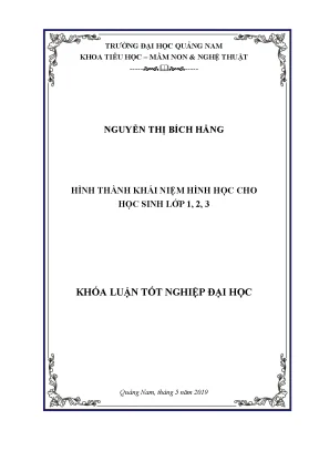 Hình thành khái niệm hình học cho học sinh lớp 1 2 3