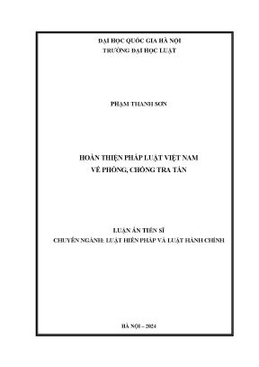 Hoàn thiện pháp luật phòng chống tra tấn ở Việt Nam