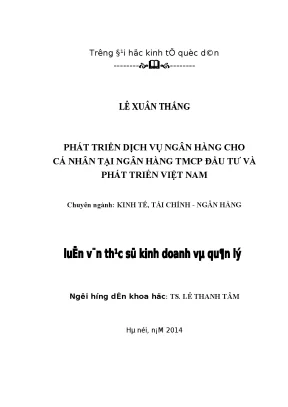 Dịch vụ ngân hàng cá nhân BIDV: Thực trạng và giải pháp