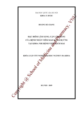 Đặc điểm lâm sàng cận lâm sàng của bệnh