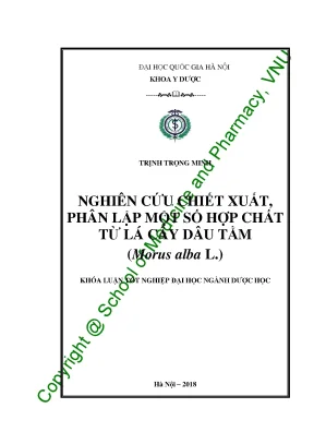 Chiết xuất phân lập một số hợp chất từ
