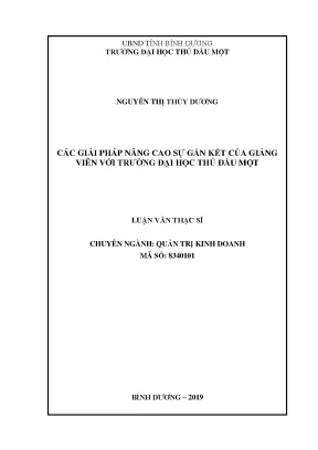 Luận văn: Nâng cao sự gắn kết giảng viên ĐH Thủ Dầu Một