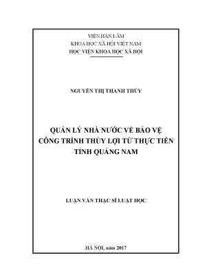 Quản lý nhà nước bảo vệ công trình thủy lợi tại Quảng Nam
