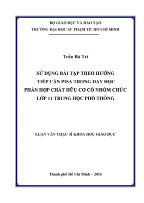 Bài tập PISA Hóa hữu cơ 11: Phát triển năng lực học sinh