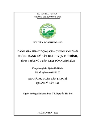 Đánh giá Văn phòng đăng ký đất đai Phú Bình (2016-2021)