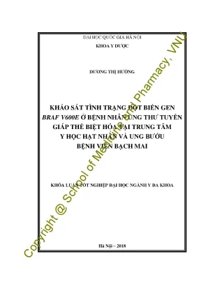 Tình trạng đột biến gen braf v600e ở