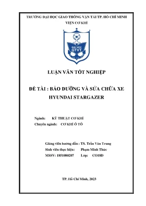 Bảo dưỡng & sửa chữa Hyundai Stargazer: Hướng dẫn từ A-Z