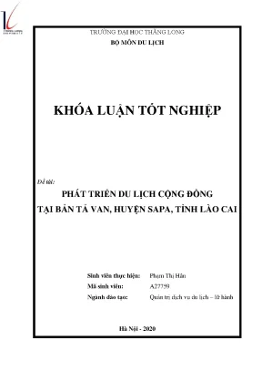 Phát triển du lịch cộng đồng tại bản tả