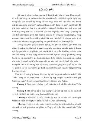 Tổ chức kế toán tập hợp chi phí sản