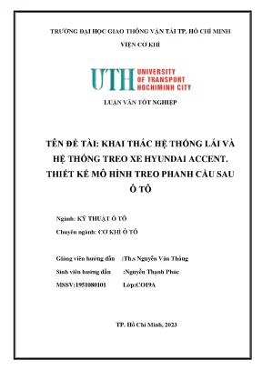 Hệ thống lái, treo Hyundai Accent: Cấu tạo và Sửa chữa
