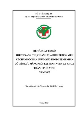 Thực trạng thực hành chăm sóc dẫn lưu màng phổi