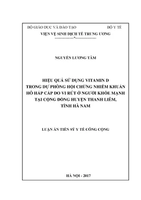 Hiệu quả sử dụng vitamin d trong dự