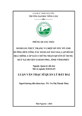 Thực trạng cấp sổ đỏ tại huyện Tam Dương, Vĩnh Phúc