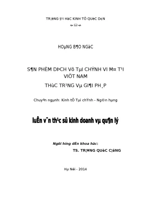 Tài chính vi mô tại Việt Nam: Thực trạng và Giải pháp