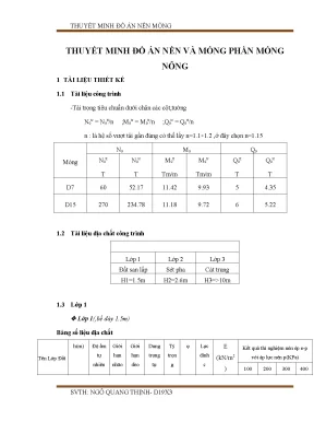 Thuyết minh đồ án nền và móng
