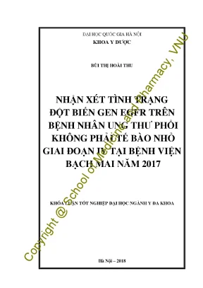 Nhận xét tình trạng đột biến gen egfr trên bệnh nhân ung thư phổi không phải tế bào nhỏ giai đoạn iv tại bệnh viện bạch mai năm 2017