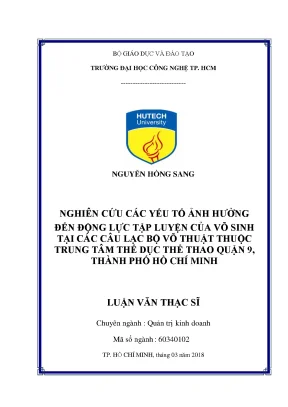 Các yếu tố ảnh hưởng đến động lực tập