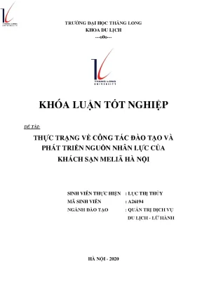Thực trạng đào tạo nhân lực tại khách sạn Meliã Hà Nội