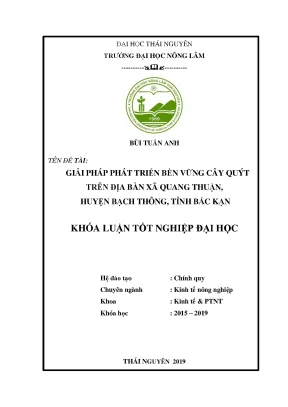 Giải pháp phát triển bền vững cây quýt Bắc Kạn