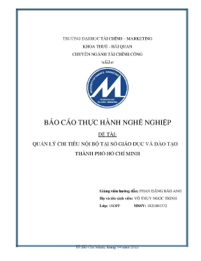 Phân tích quản lý chi tiêu nội bộ tại Sở GD&ĐT TP.HCM