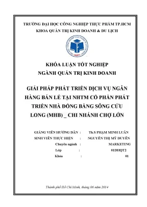 Giải pháp phát triển ngân hàng bán lẻ tại MHB Chợ Lớn