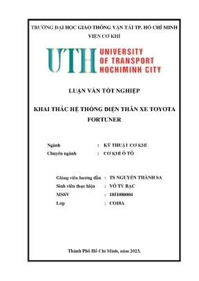 Khai thác hệ thống điện thân xe toyota