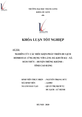 Các điều kiện phát triển du lịch