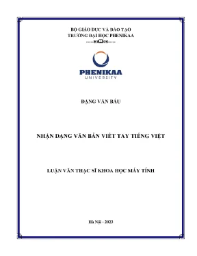 Nhận dạng văn bản viết tay tiếng Việt: Luận văn Thạc sĩ
