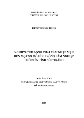 Xâm nhập mặn ở Sóc Trăng và ảnh hưởng nông lâm nghiệp