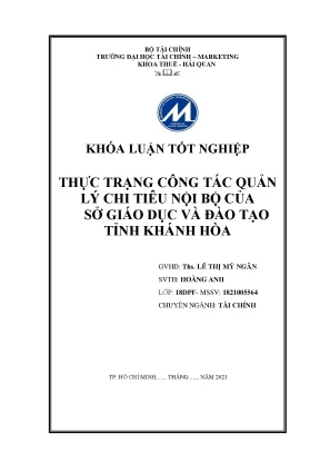 Quản lý chi tiêu nội bộ tại Sở GD&ĐT Khánh Hòa