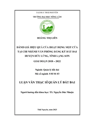Đánh giá hiệu quả một cửa đất đai Hữu Lũng (2018-2022)