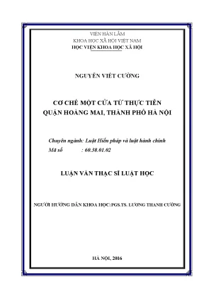 Luận văn thạc sĩ: Cơ chế một cửa tại quận Hoàng Mai