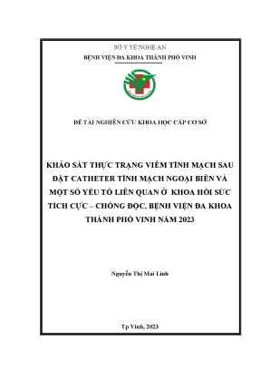 Viêm tĩnh mạch sau đặt catheter: Thực trạng và yếu tố